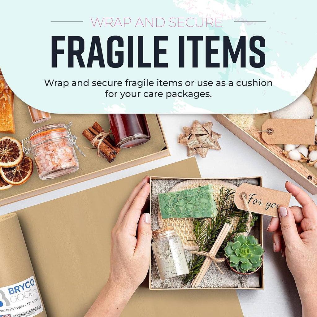 36" x 2,400" (200') Brown Kraft Paper Roll - Made in USA - Craft Paper for Banner Bulletin Board Art Table Covering
