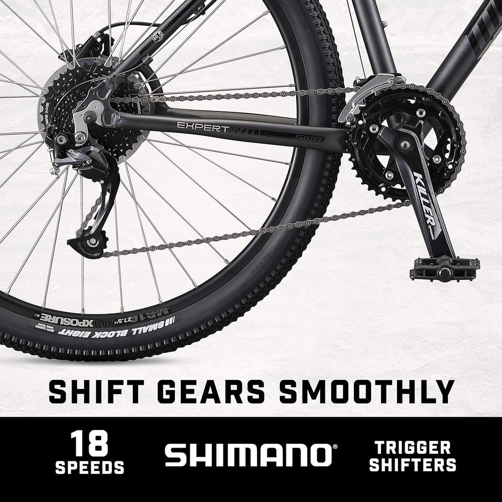 Switchback Comp Expert Sport Trail Mountain Bike for Adult Men Women, 16/18/21-Speed Options, 27.5-Inch Wheels, Disc