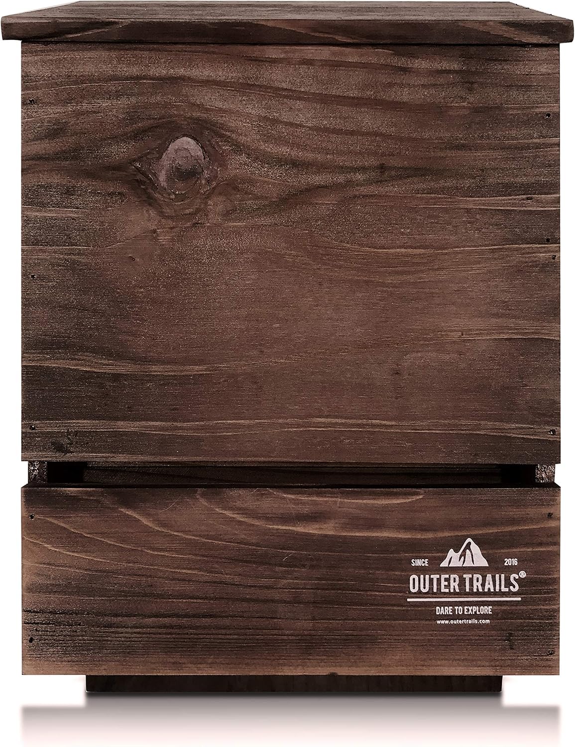 Bat House for Outdoors, Japanese Cedar, 3 Chamber, Brown