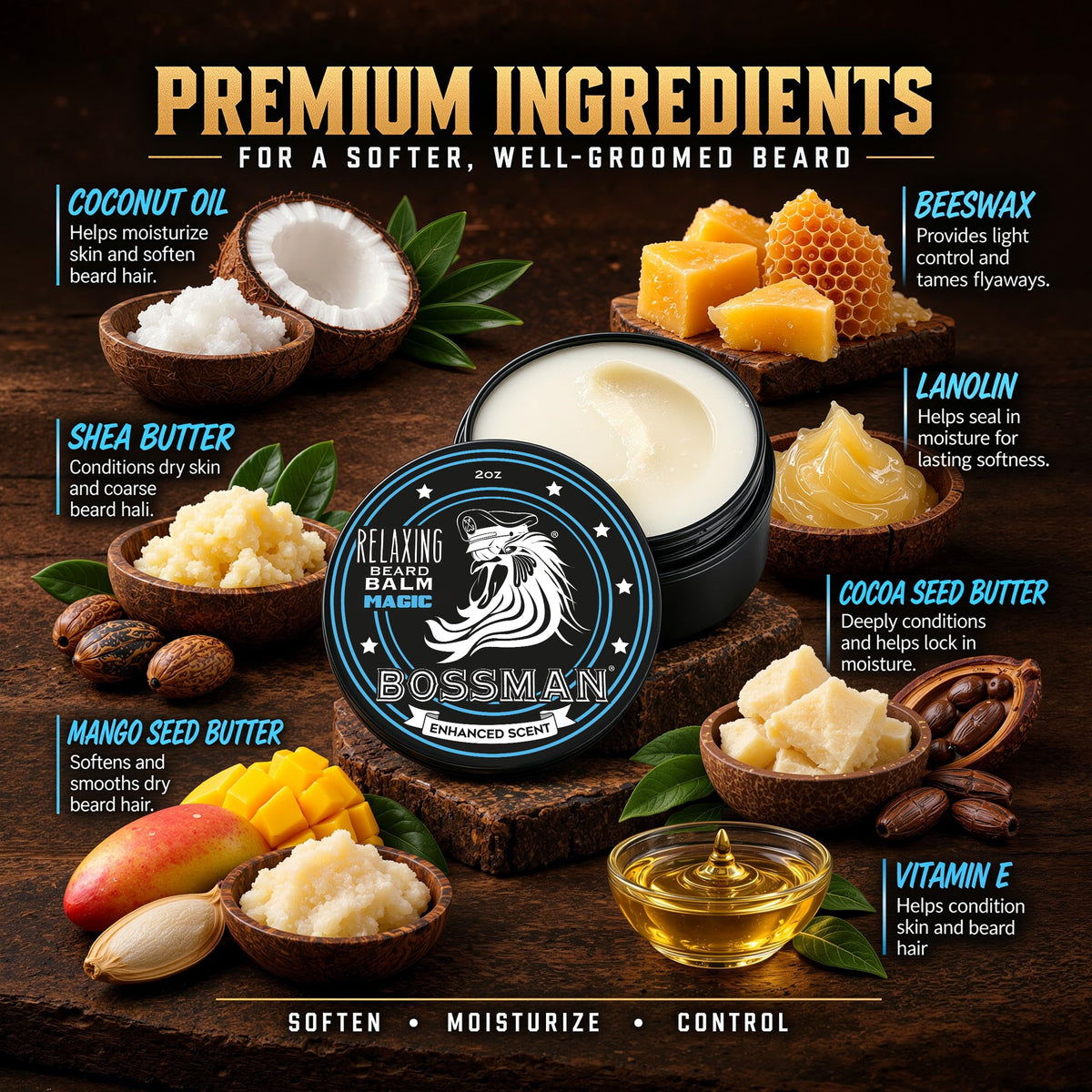 Relaxing Beard Balm for Men (Magic Scent) - Made in Texas