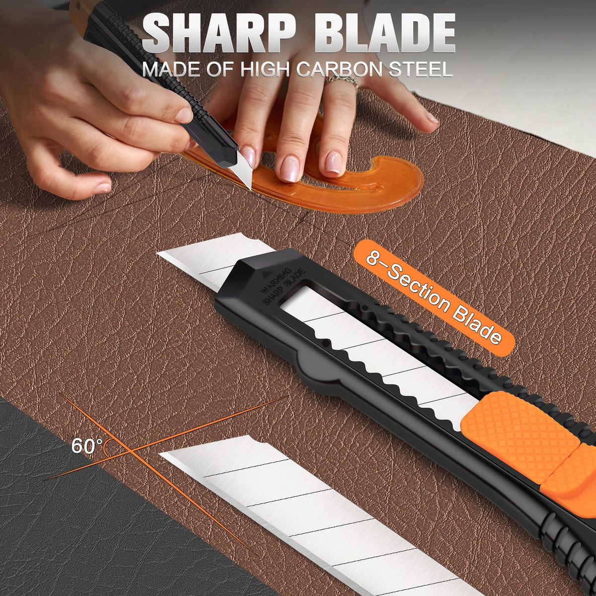 40 Pack Box Cutter Retractable, 18mm Utility Knife, Razor Knife