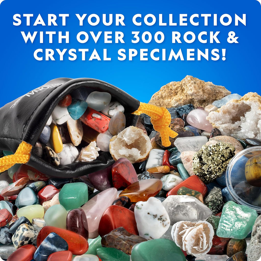 National Geographic Geology Kit with Crystals, Gem Dig, & Rock Collection | Rock Collection Box, Crystal Growing