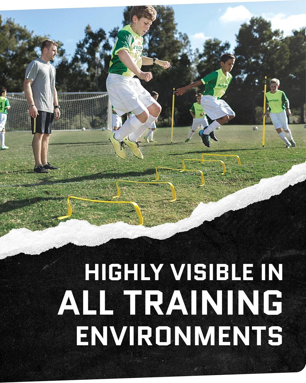 6X Ultra Durable Agility Hurdles - for Athletes of All Skill Levels,6pk of 6-in Tall Hurdles,Bright Yellow Color,Made