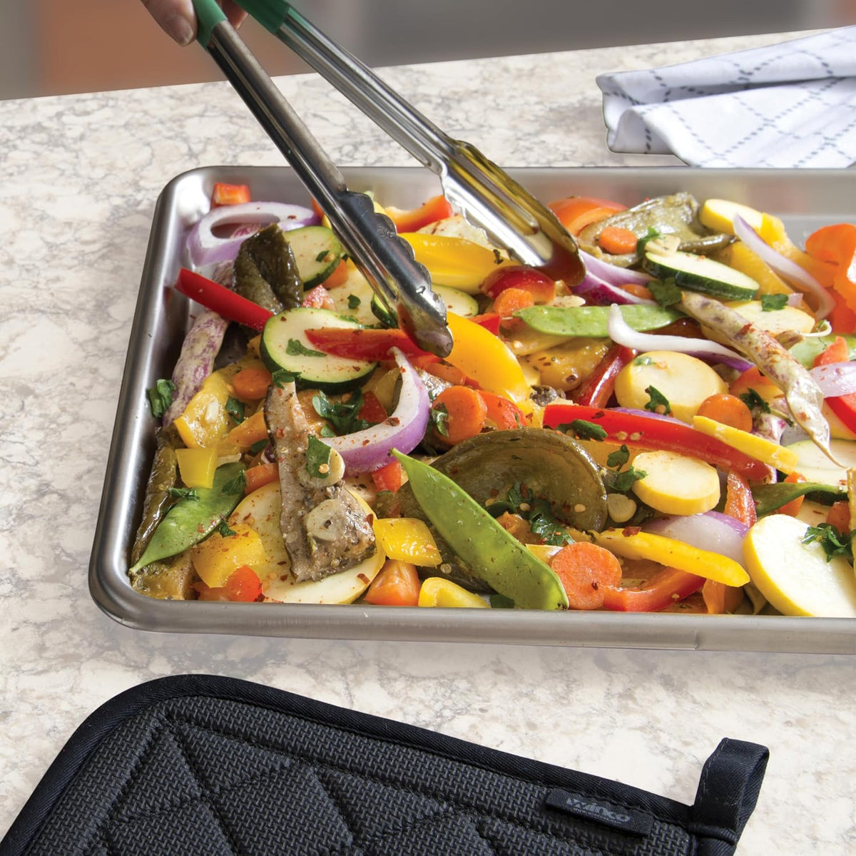 Half Size Stainless Steel Sheet Pan - Reinforced Rim, Open Bead