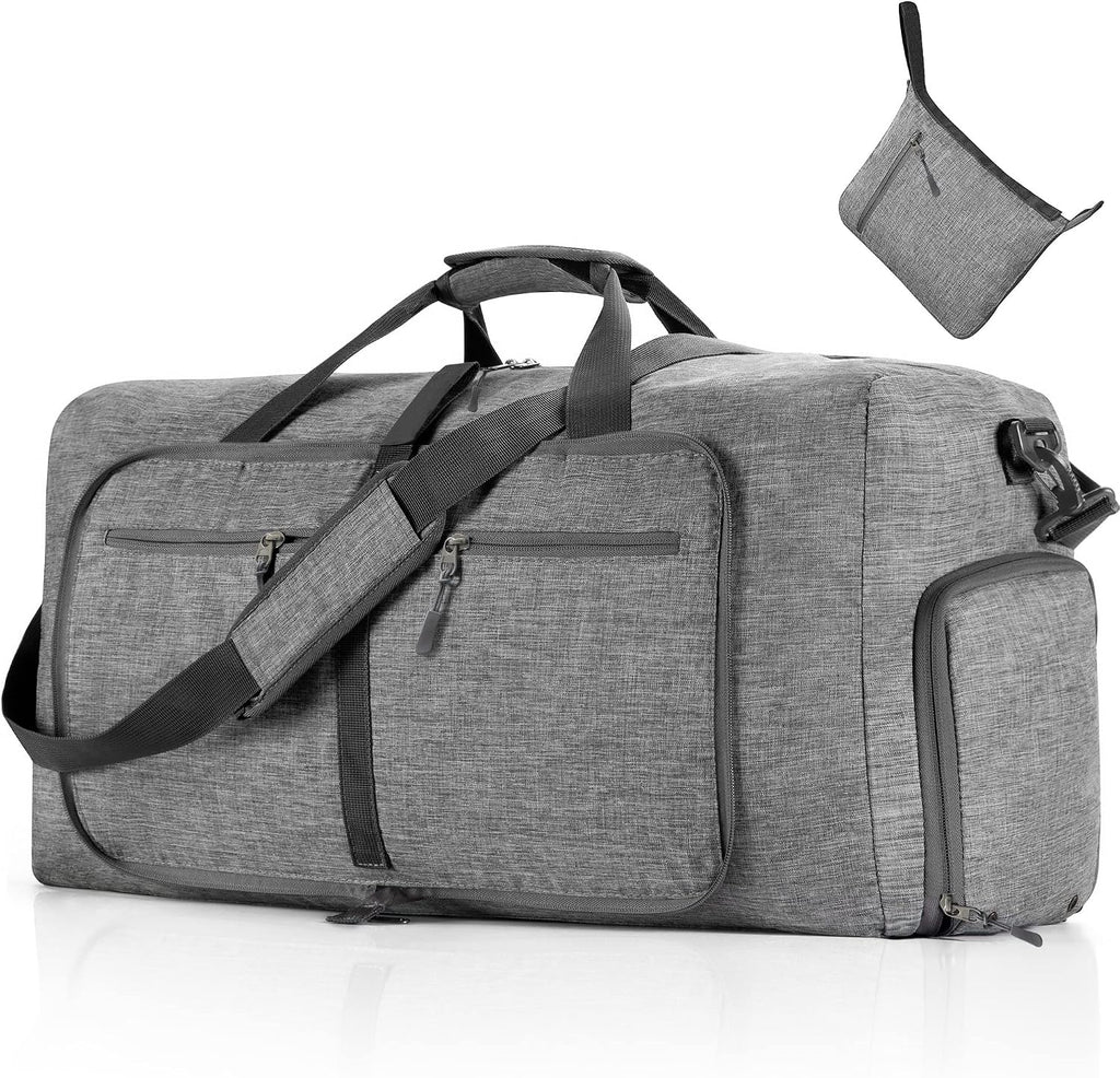 65L/85L/115L Foldable Travel Duffle Bag, Lightweight Checked Luggage with Shoe Compartment, Water-Resistant Weekender