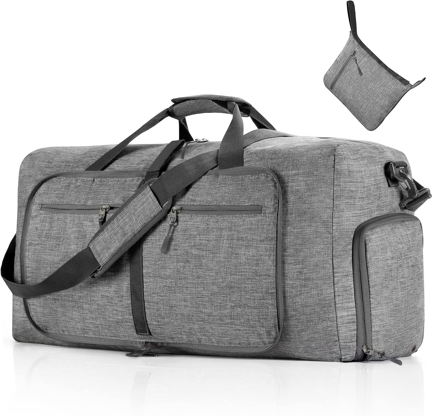 65L/85L/115L Foldable Travel Duffle Bag, Lightweight Checked Luggage with Shoe Compartment, Water-Resistant Weekender