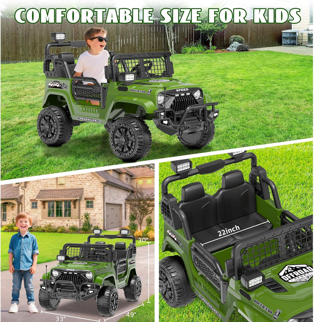 XL 24V Ride on Toys for Big Kids, 2 Seater Electric Car for Kids with Remote Control,800W Motors,21'' Wide
