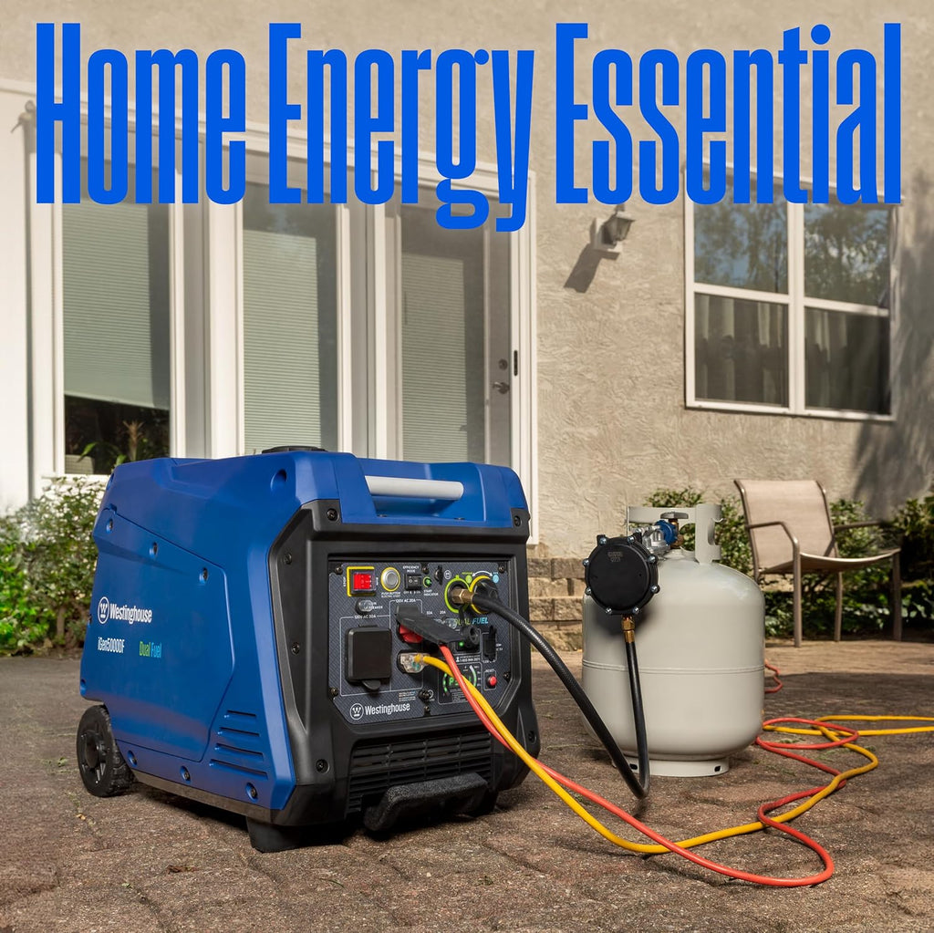 5000 Peak Watt Super Quiet Dual Fuel Portable Inverter Generator, Remote Electric Start, Gas & Propane Powered, RV