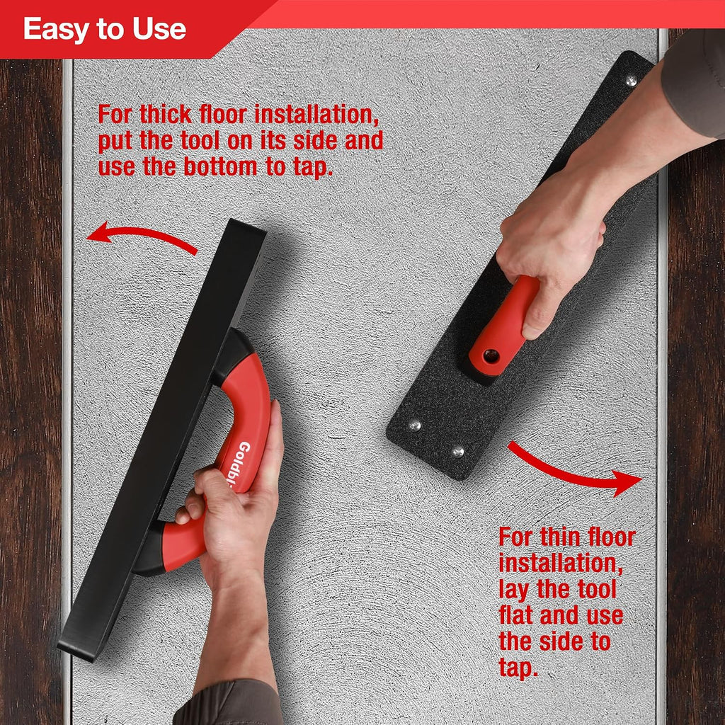 Tapping Block for Vinyl Plank Flooring, 9" Large Soft-grip Handle