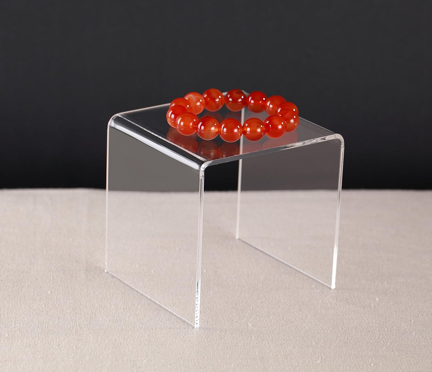 8 PC 4'' Clear Acrylic Risers,Retail Display Risers Shelf | Showcase Fixtures for Jewelry, Display Stand for Amiibo