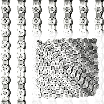Silver Bike Chain HG71 6/7/8 Speed Bicycle Chain,1/2 x 3/32 Inch,112 Links