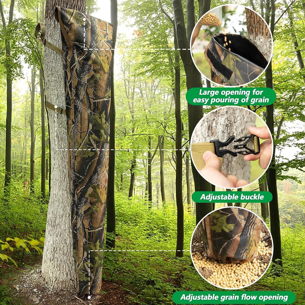 1Pc/2Pcs Adjustable Camo Deers Bag Feeders, Tree Hugger Gravity Deer Feeder