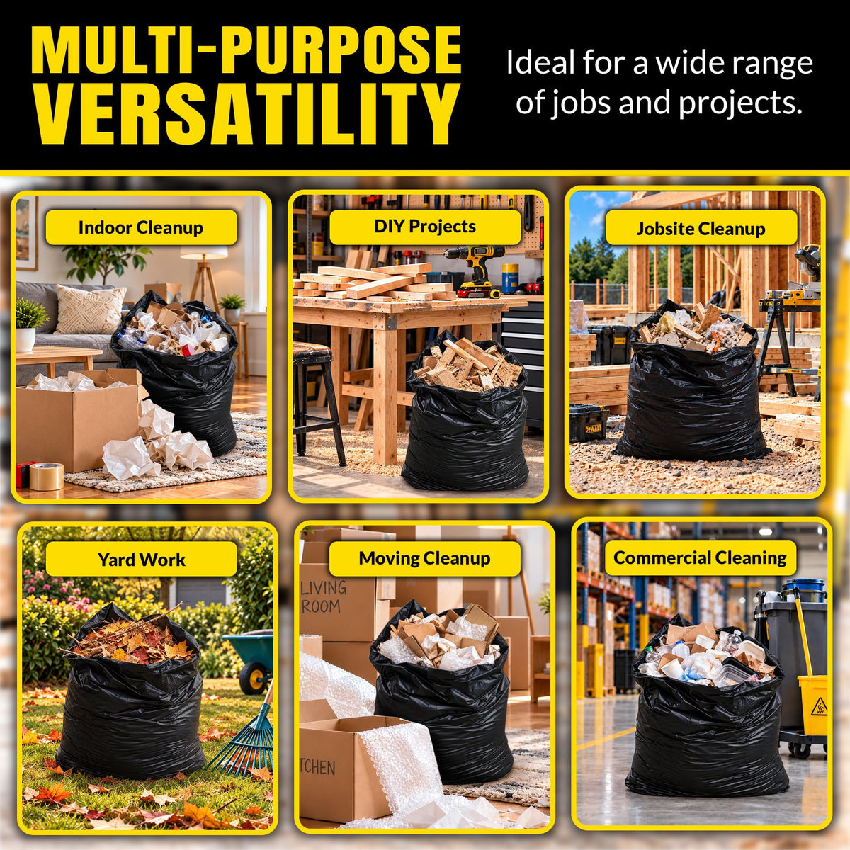 Contractor Garbage Bags 55 Gallon | Heavy Duty