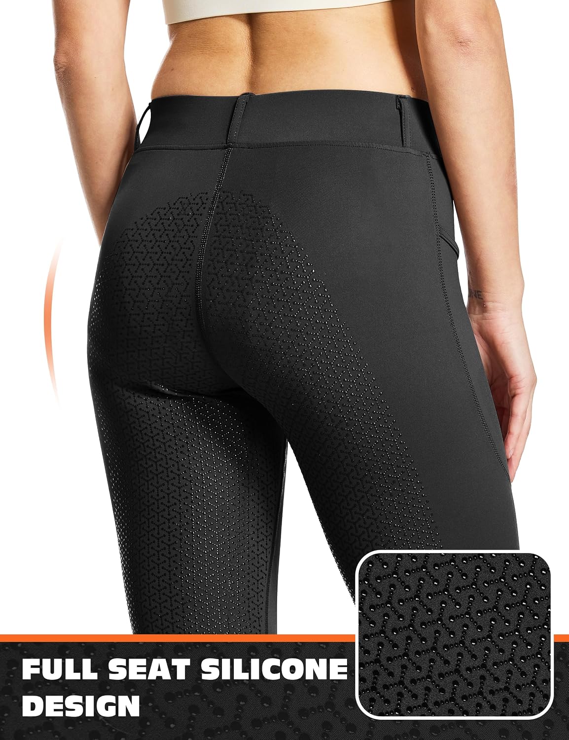 Women's Full Seat Horse Riding Pants Bootcut Riding Tights with Pockets Equestrian Breeches for Women