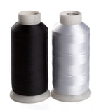 2 Huge Spools Bobbin Thread 60WT Black and White 5500 Yards Each