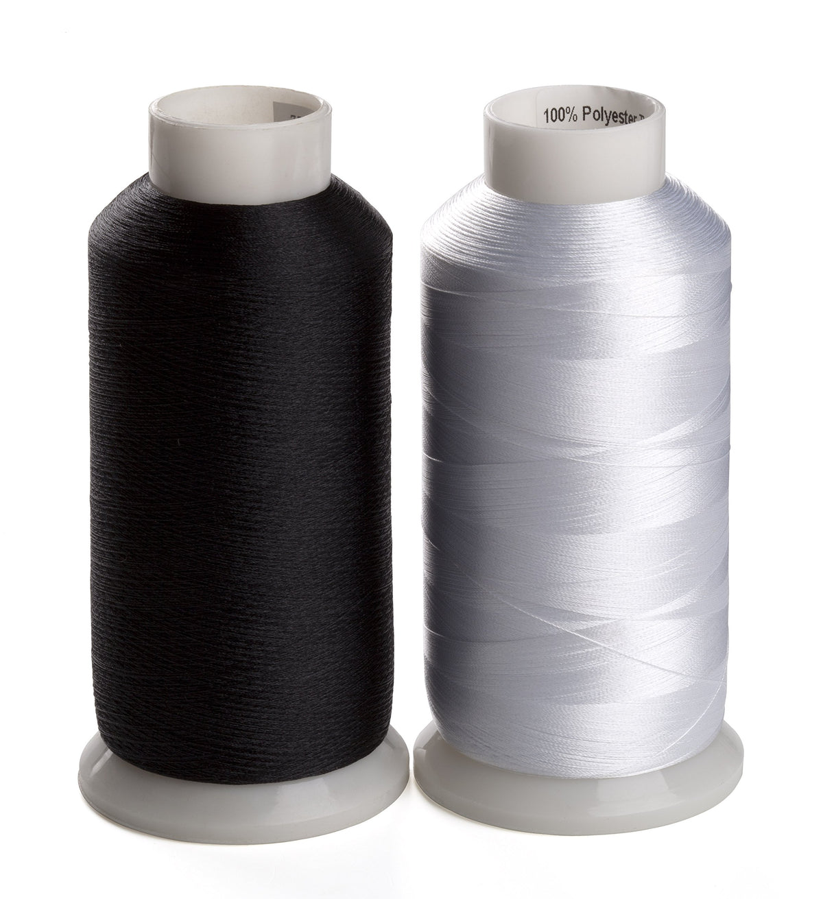 2 Huge Spools Bobbin Thread 60WT Black and White 5500 Yards Each