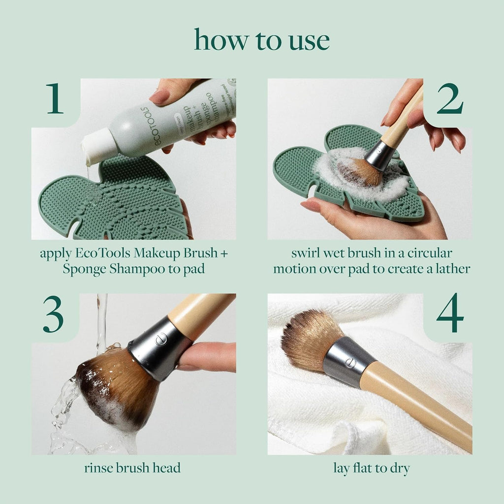 Makeup Brush Cleansing Pad + Deep Clean Shampoo Bundle, Brush Cleaner Mat & Makeup Brush Cleanser For Deep Cleaning