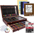 162-Piece Mega Wood Box Artist Kit with Painting, Drawing & Art Supplies for Adults - 24 Each (Watercolors, Oil