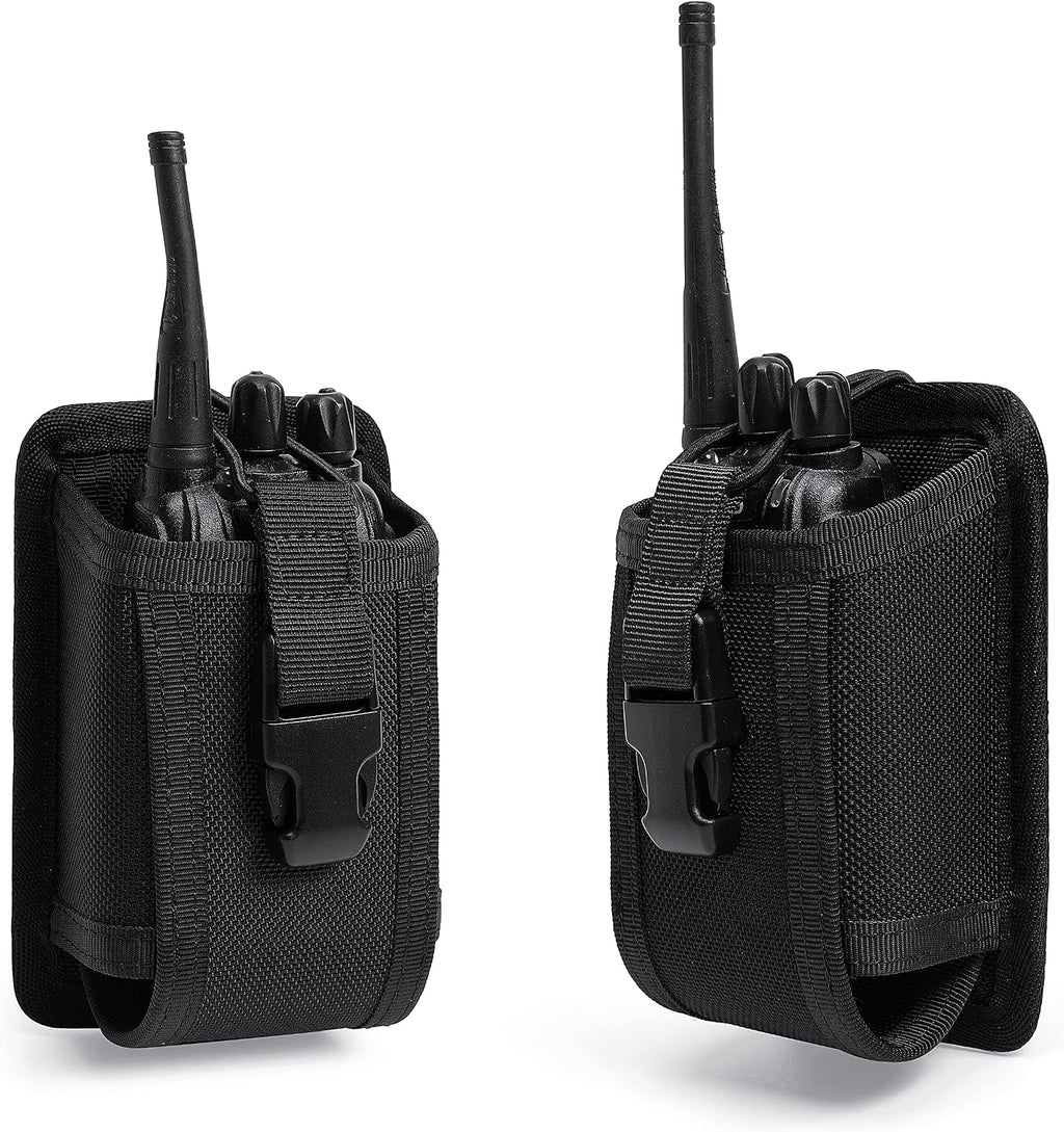 Universal Radio Holster Two Ways Radio Holder Walkie Talkies Pouch Tactical Nylon Case with MOLLE Strap Duty Belt