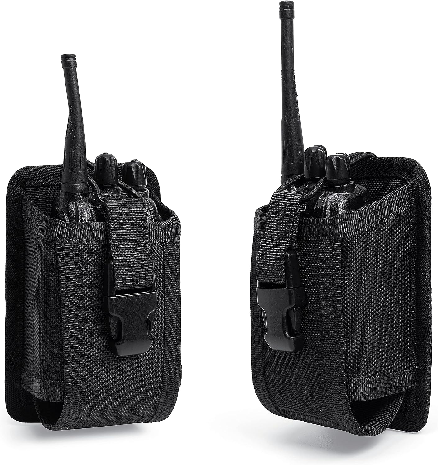Universal Radio Holster Two Ways Radio Holder Walkie Talkies Pouch Tactical Nylon Case with MOLLE Strap Duty Belt