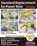 N097696 (10-Pack) Carbon Brushes, Carbones para DeWALT DWE4120 DWE4011 DWE4012 DWE4100 Angle Grinder Replacement - Askoppo