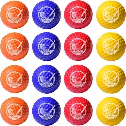 Foam Golf Balls – Limited Flight Golf Balls for Indoor and Outdoor Training, Realistic Feel Dimple Design, Long