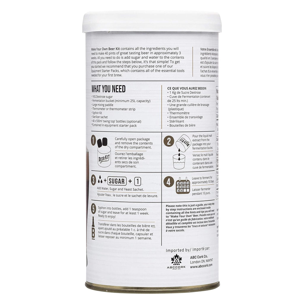 ABC Crafted Series Beer Making Kit | Beer Making Ingredients for Home Brewing | Yields 6 Gallons of Beer | Irish Red Ale