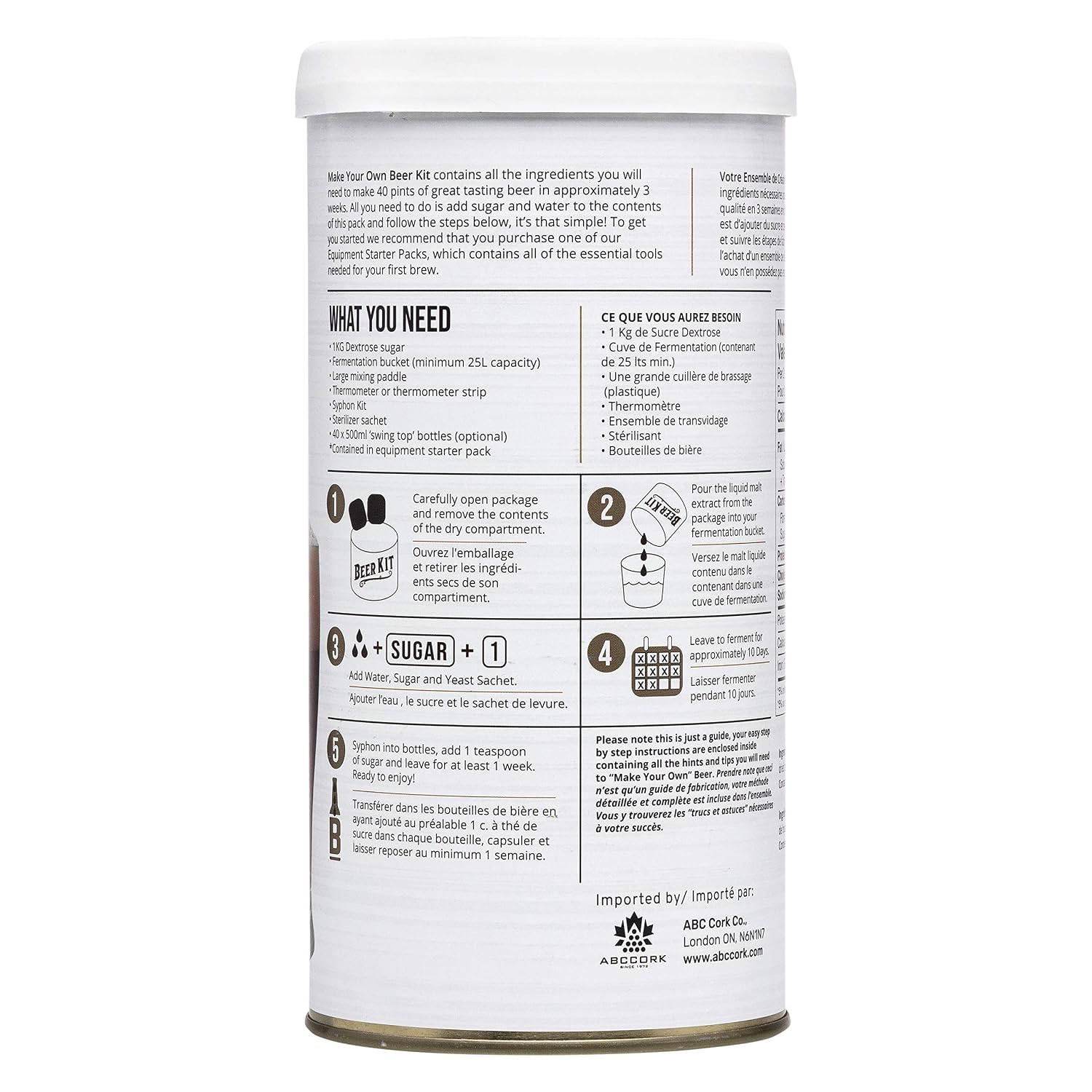 ABC Crafted Series Beer Making Kit | Beer Making Ingredients for Home Brewing | Yields 6 Gallons of Beer | Irish Red Ale