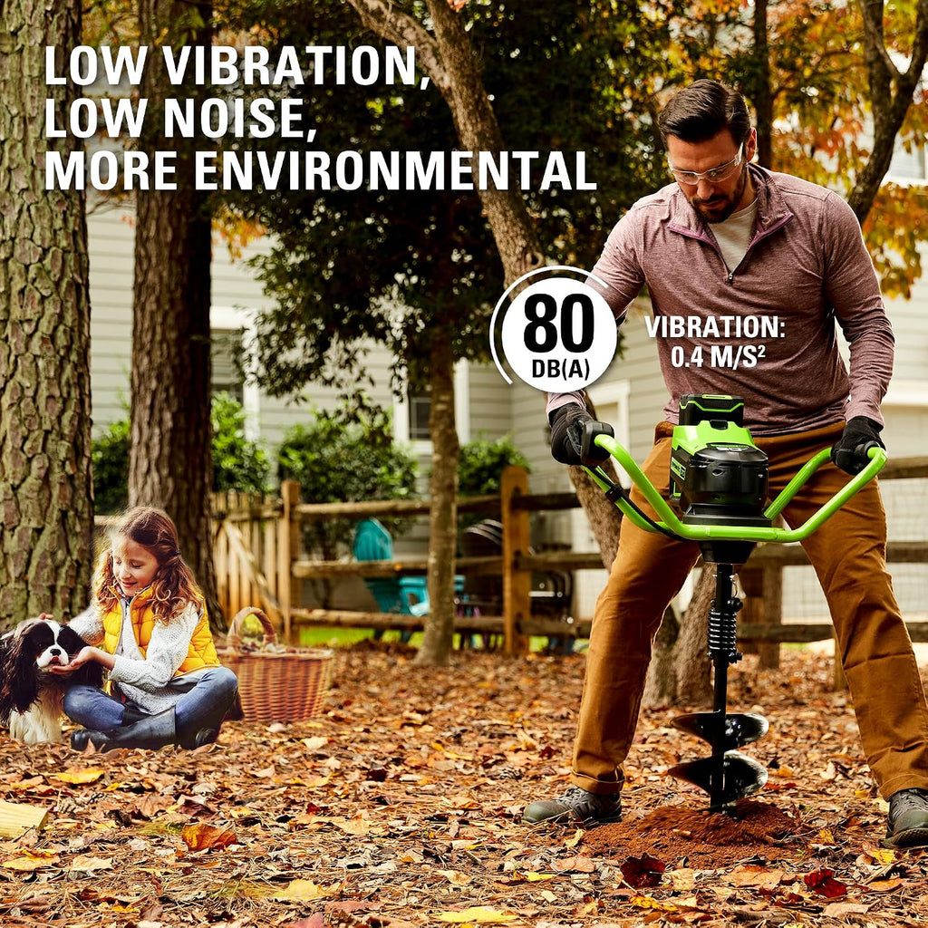 Pro 80V Brushless (43CC Gas Equivalent) Earth Auger / Post Hole Digger - Auger Bit and Battery / Charger Sold Separately