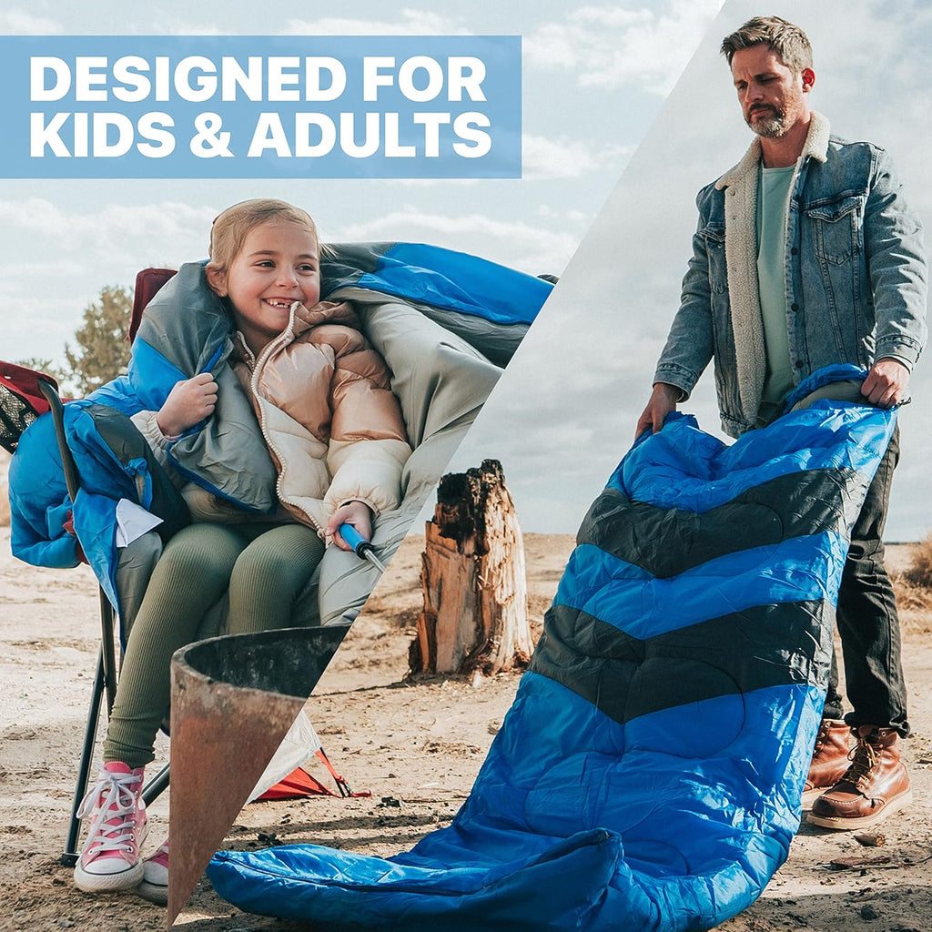 Sleeping Bags for Adults Cold Weather & Warm - Backpacking Camping Sleeping Bag for Kids, Girls, Boys - Lightweight