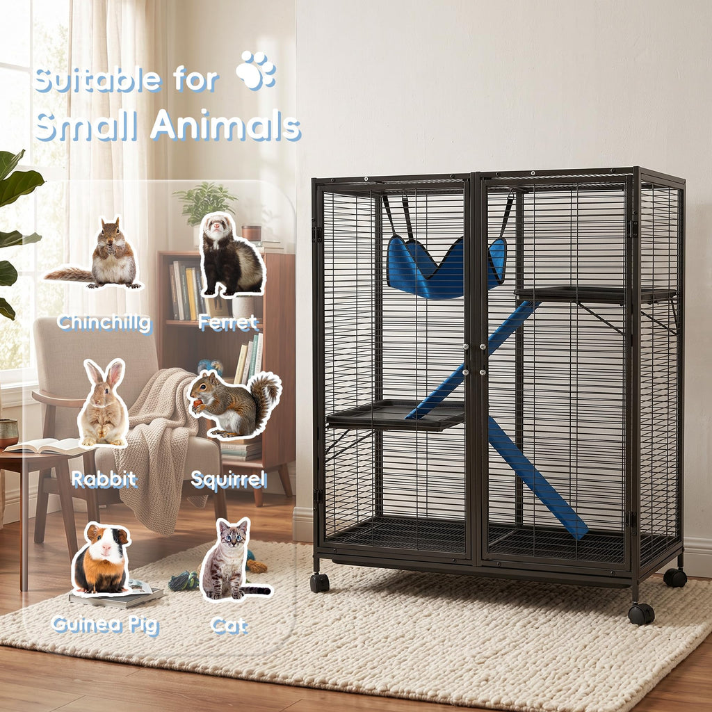 Large Metal Rolling Ferrets Cage, 0.5''Bar Spacing