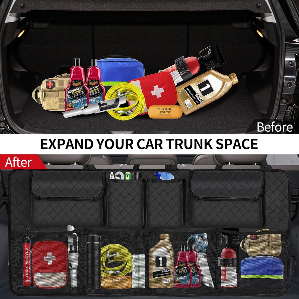 Car Trunk Organizer and Storage, Large Capacity Backseat Hanging Storage Accessories, Backseat Car Organizer for