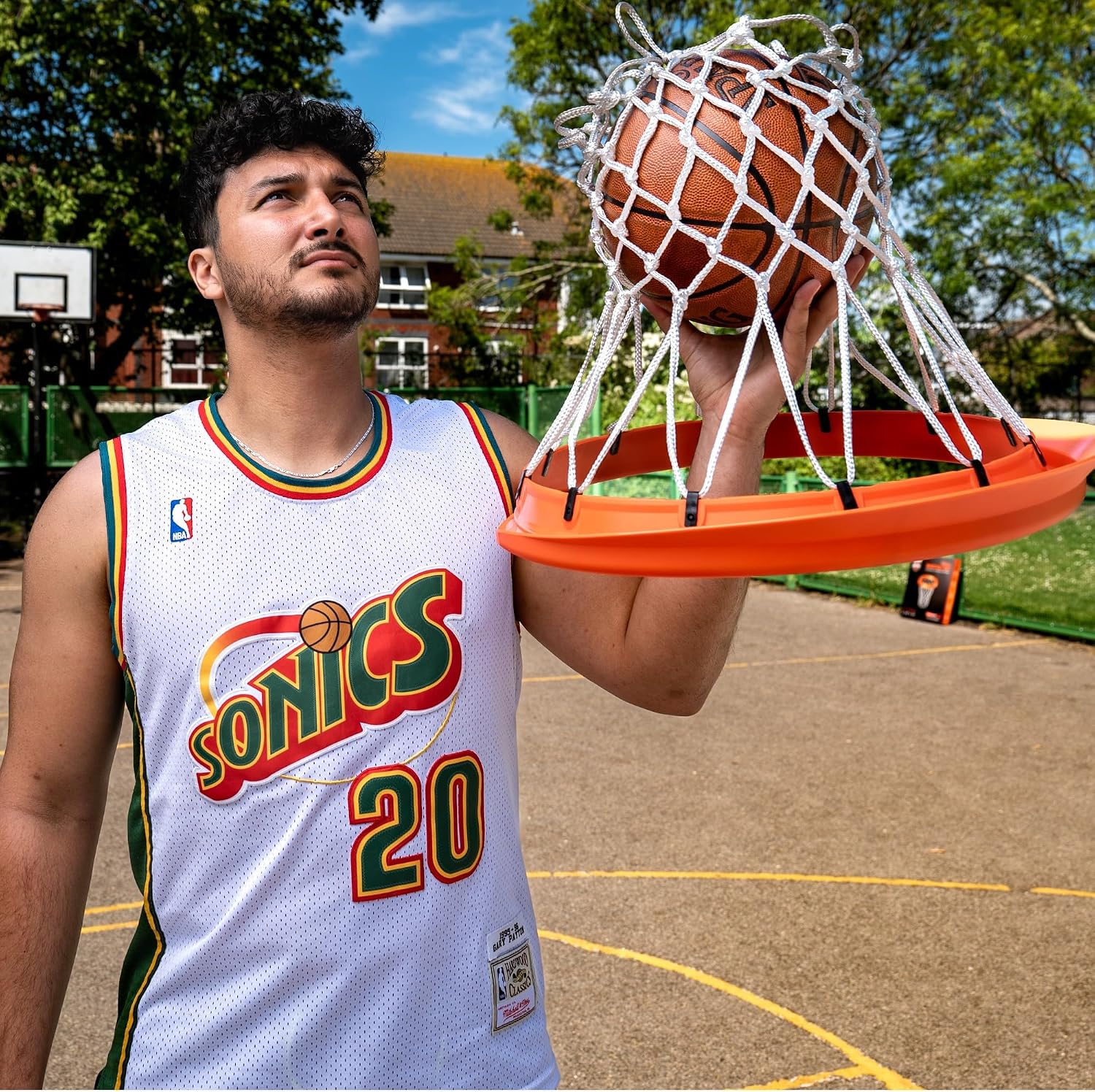 Portable Basketball Net/Hoop | HoopTheHoop | Outdoor and Indoor Removable Basketball Net | Fits All Standard Rim