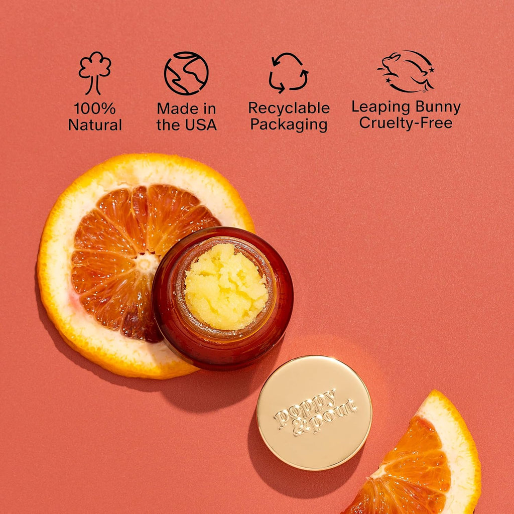 Natural Lip Scrub, Moisturizing Sugar Scrub for Dry Lips, Lip Scrubber Exfoliator with Essential Oils Smooths and