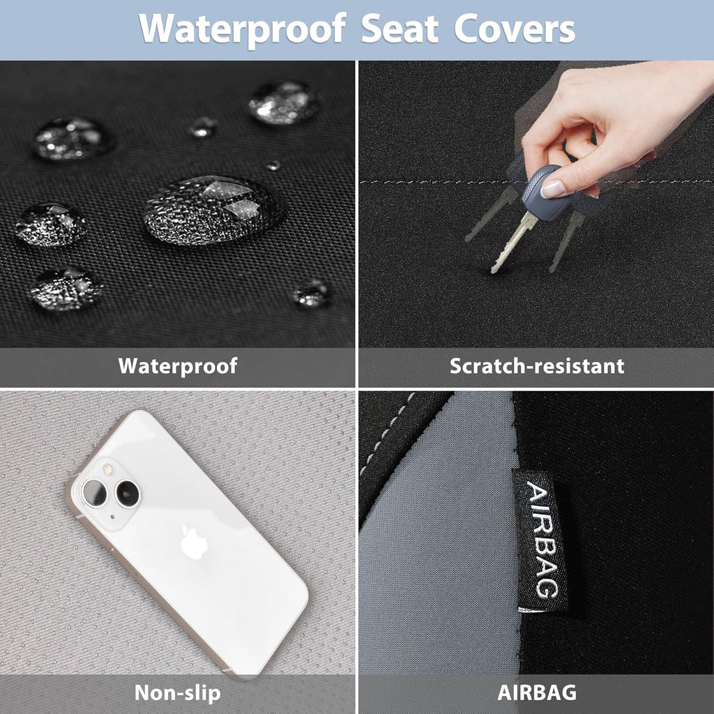 Waterproof Car Seat Covers Front Seats Only with 5mm Composite EVA, Neoprene Car Seat Cover with Separate Headrest