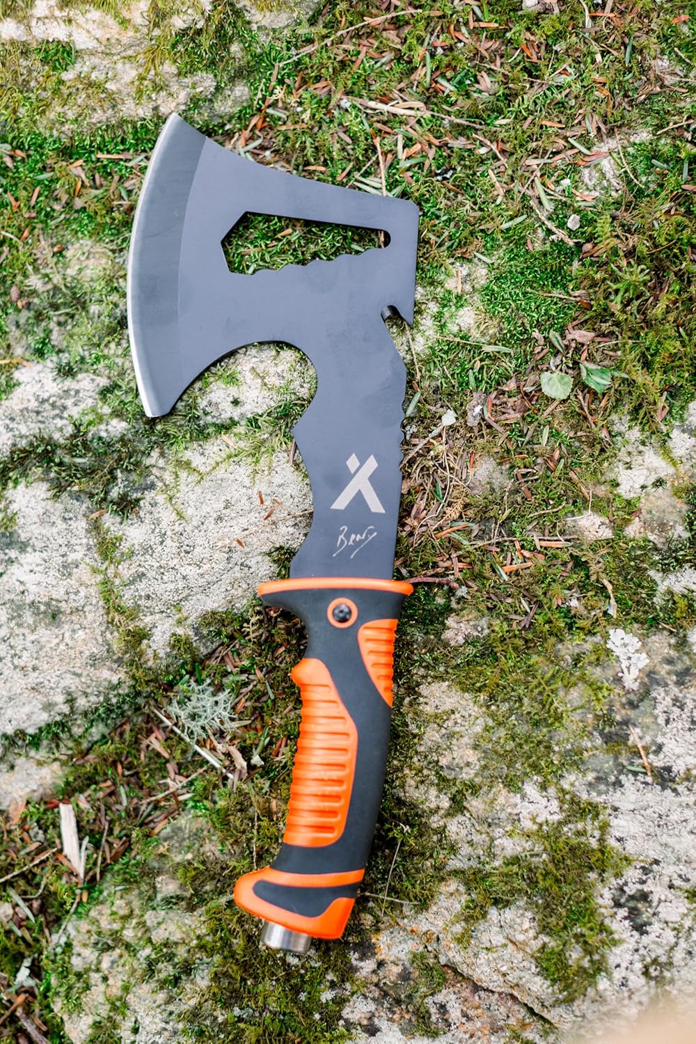 Ultimate Hatchet, Camping Axe with Sheath and Hammer | 3cr13 stainless steel axe with black oxide finish. Includes