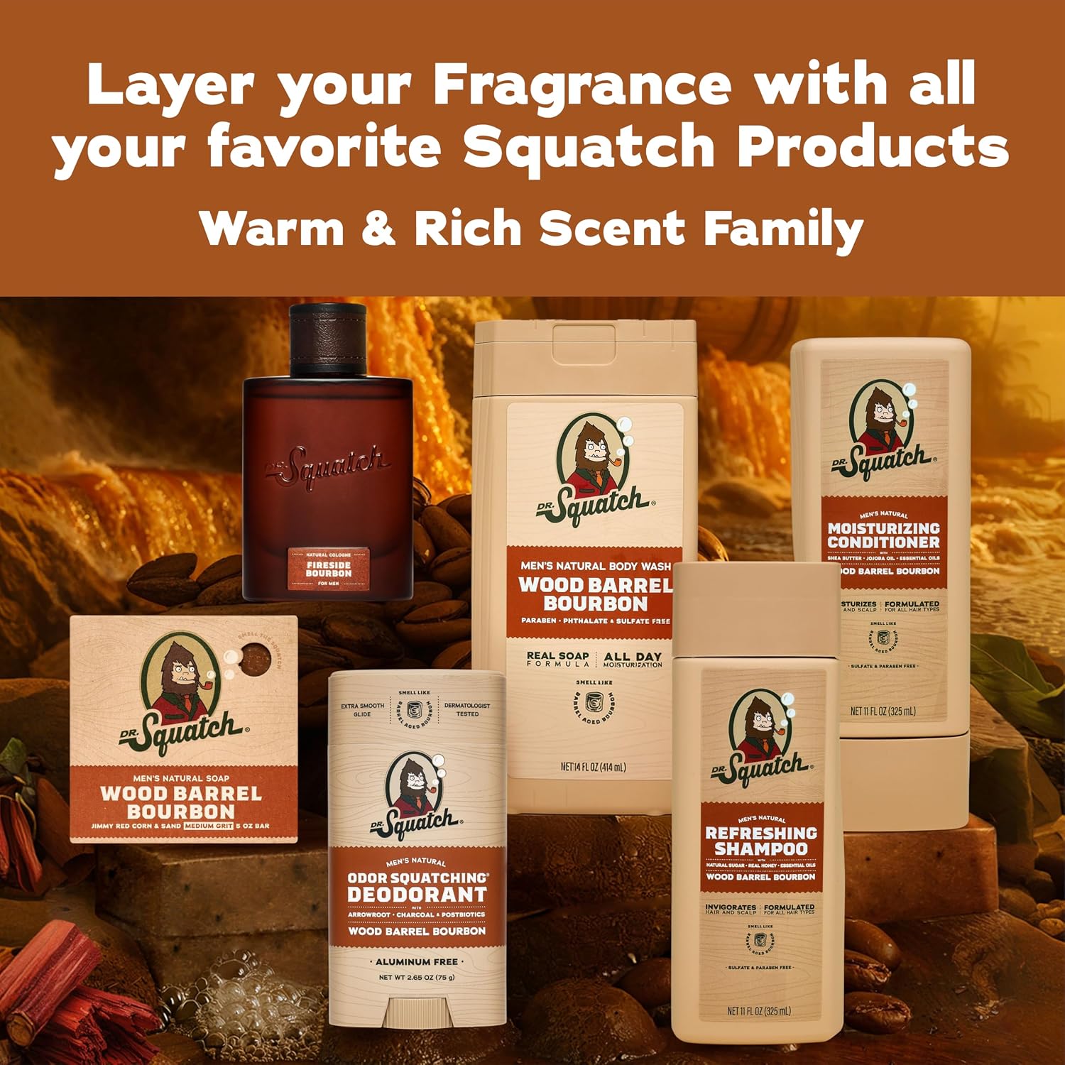 Natural Cologne for Men - Scent-Lock Technology and Sustainably-Sourced Ingredients - Fireside Bourbon Cologne (1.7