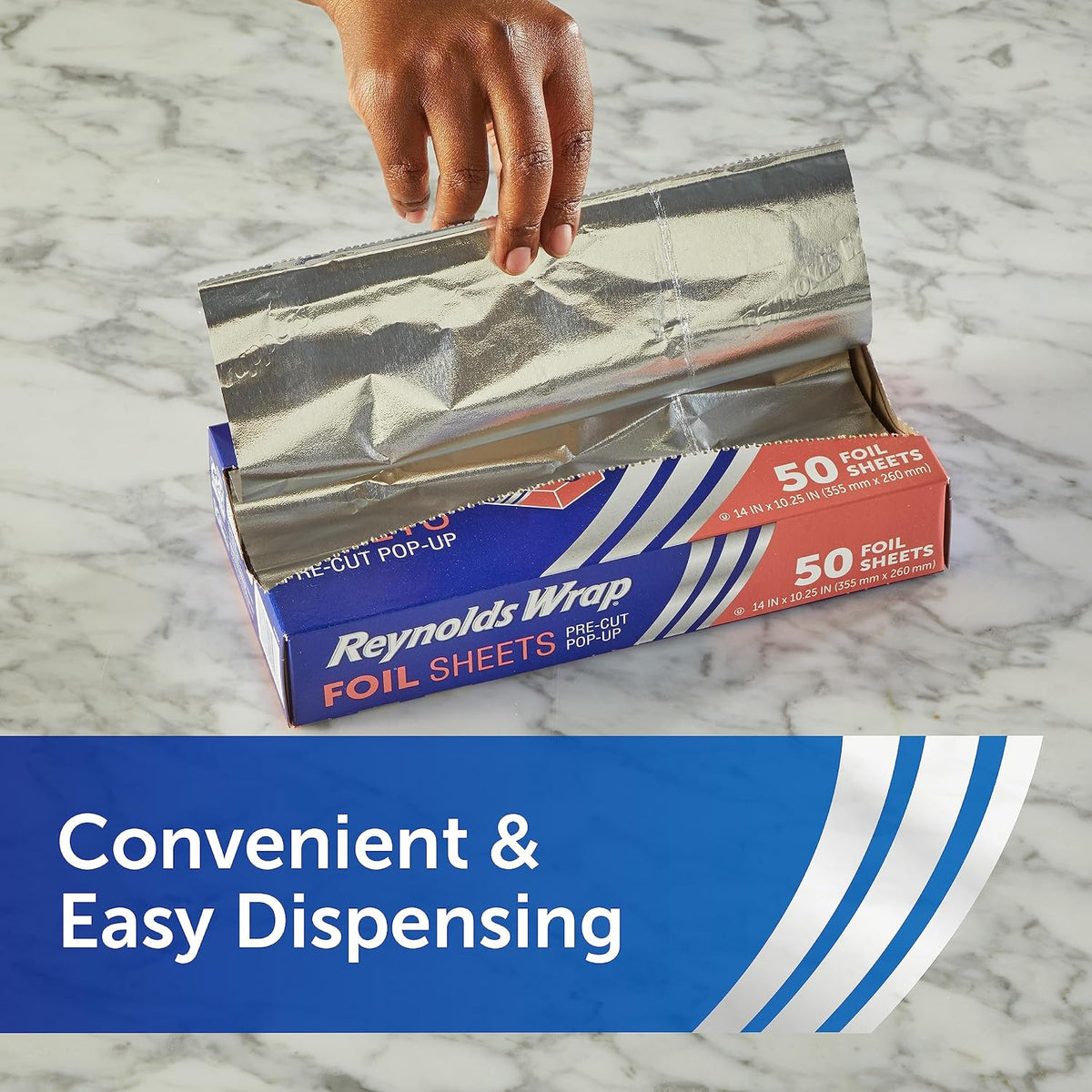 Wrap Pop-Up Aluminum Foil Sheets, 50ct (Pack of 5), 250 Total