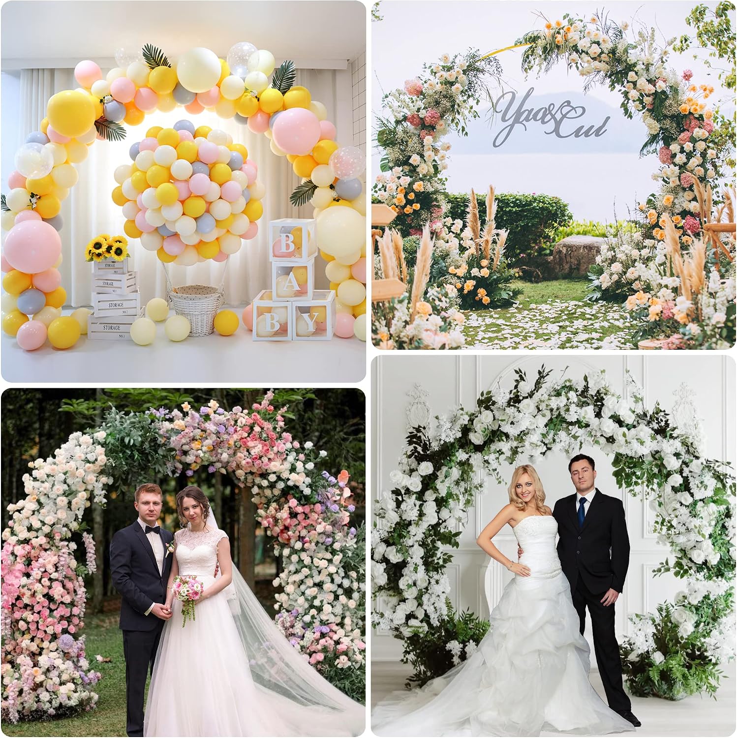 Round Backdrop Stand Gold 7.2ft Circle Arch Large Metal Wedding Arch