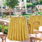Gold Sequin Round Tablecloth 90 Inch Glitter Party Table Cloth