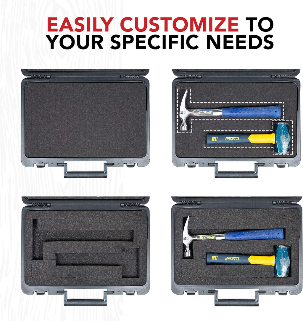 Universal Hard Carrying Case with Premium Kaizen Pick and Pluck Foam - Protects Electronics, Tools, Cameras and