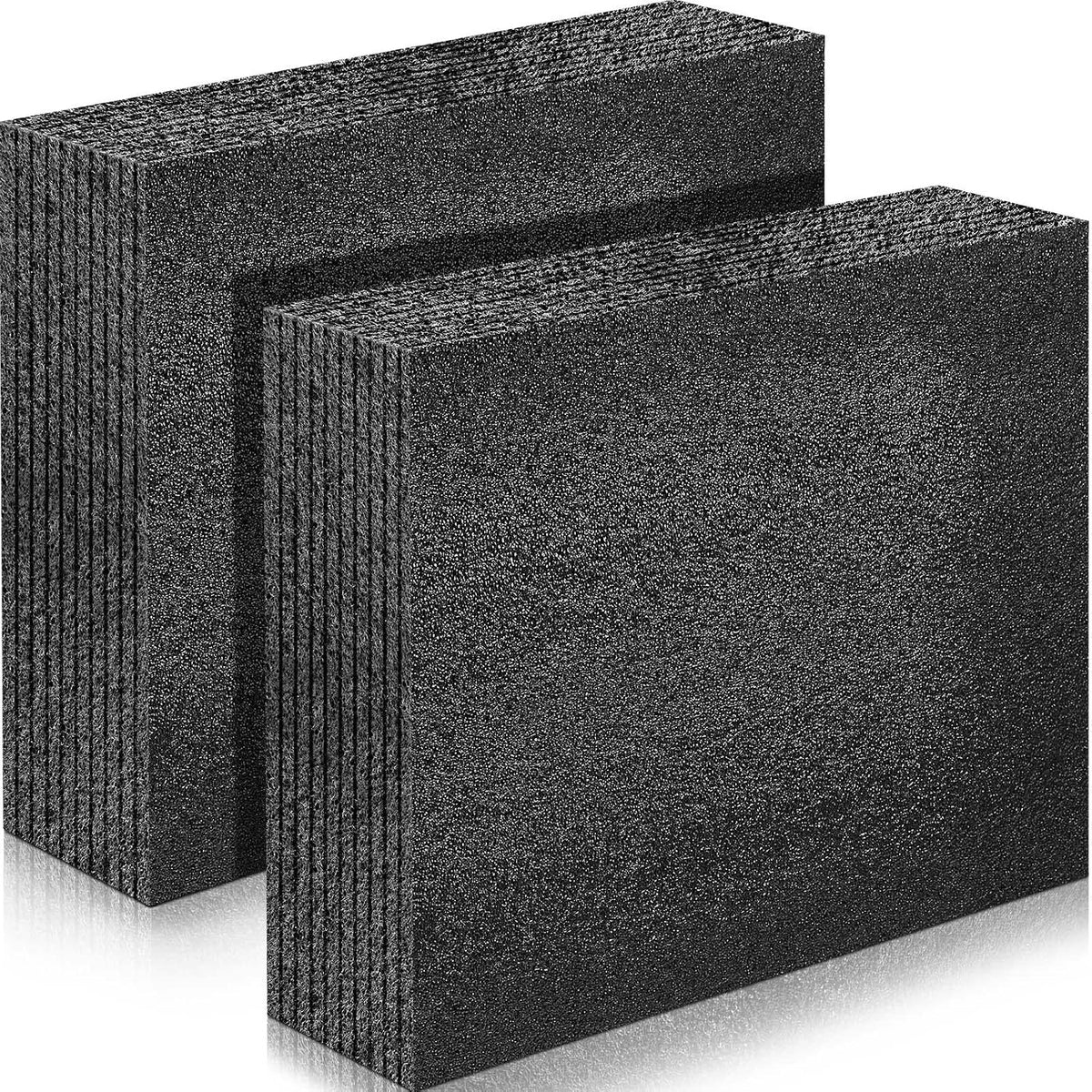 2 Pcs Polyethylene Foam Block, 12" X 10" X 3.125", Black