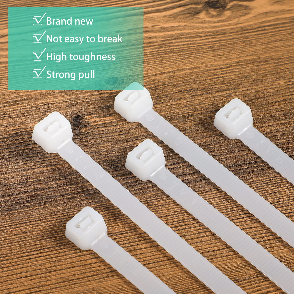 Shappy 36 Inch 50 Pack Large Zip Ties Heavy Duty Wire Ties, White