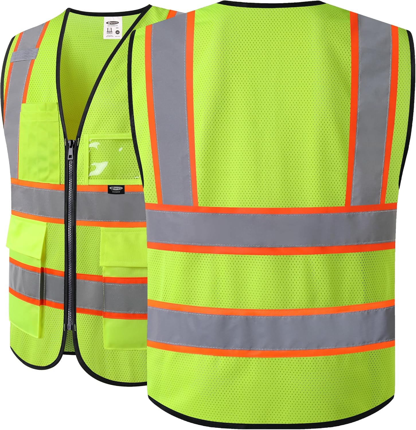 Safety Vest for men women Hi Vis Vest with Pockets and Zipper High Visibility Reflective Vests BX320
