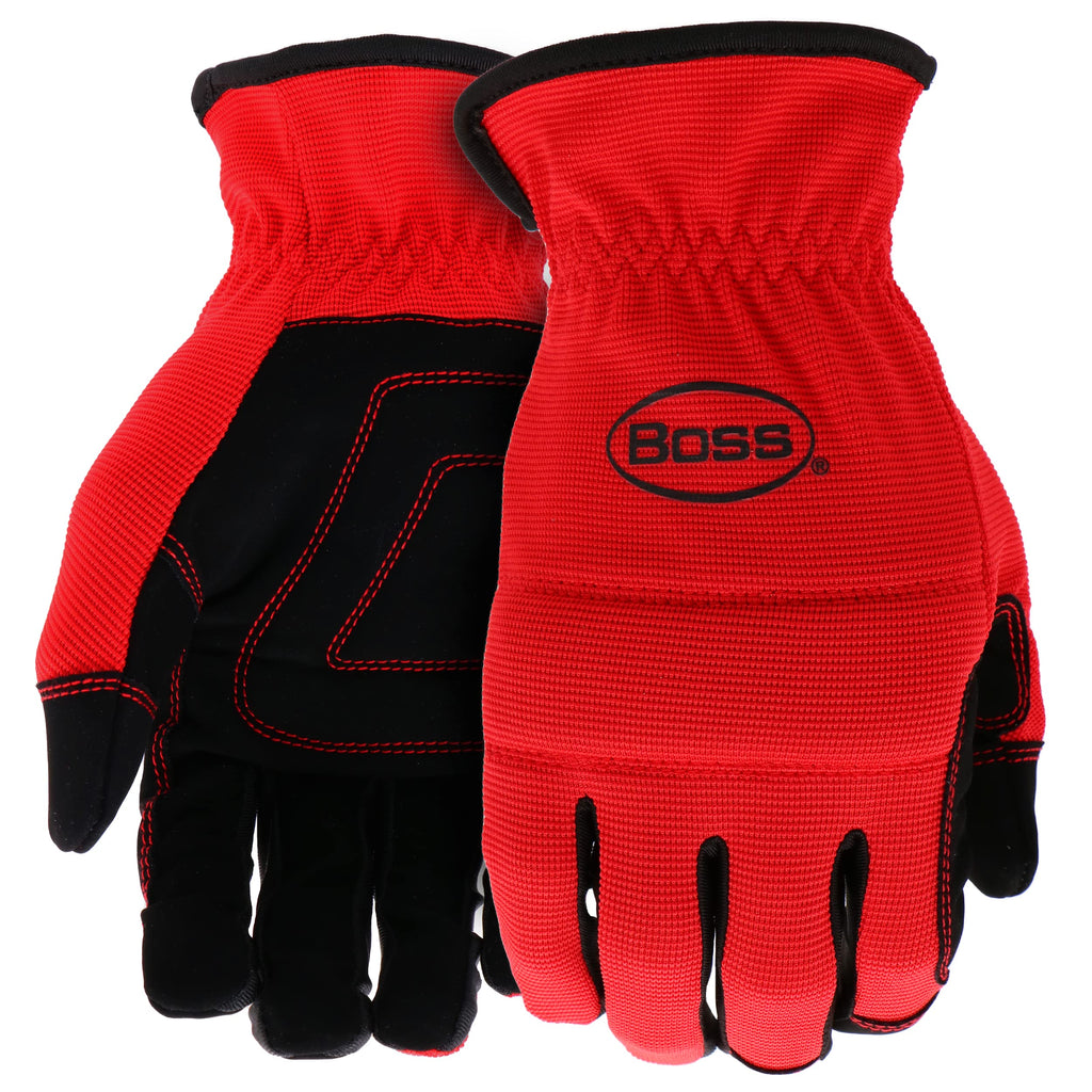 Men's Task 3-Pack High Performance Synthetic Leather Palm Work Gloves, High Dexterity, Knuckle Padding, Comfort