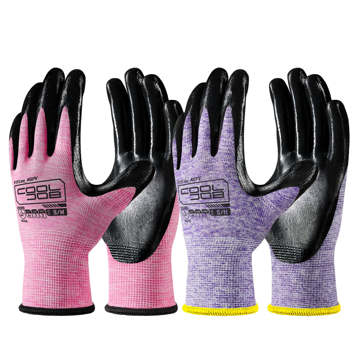 10 Pairs Nitrile Dipped Rubber Coated Safety Work Gloves with Grip