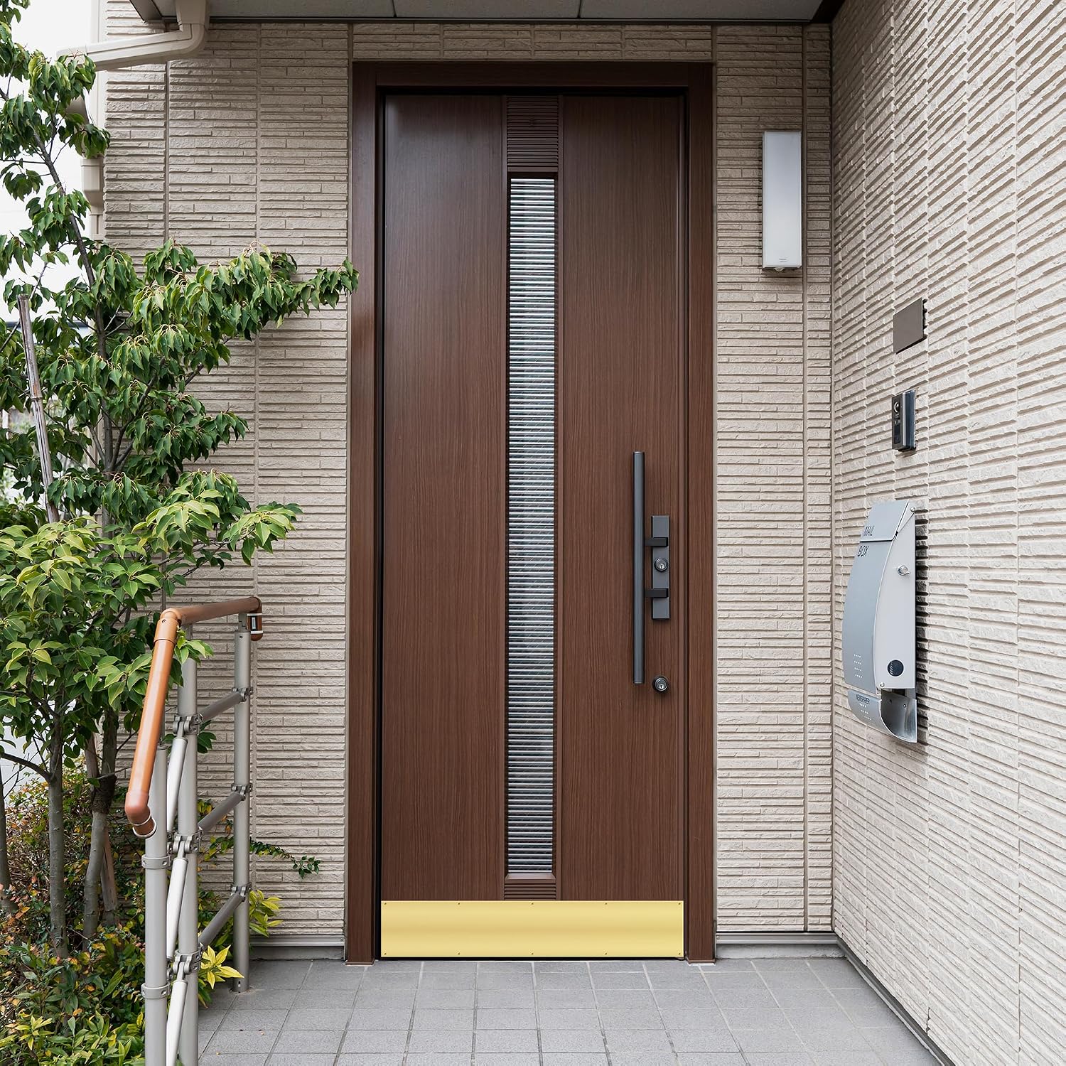 Brass Plated Kick Plate | 8” x 34” | Heavy Gauge Aluminum | Bright Gold Finish | Mounting Holes & Screws Included for