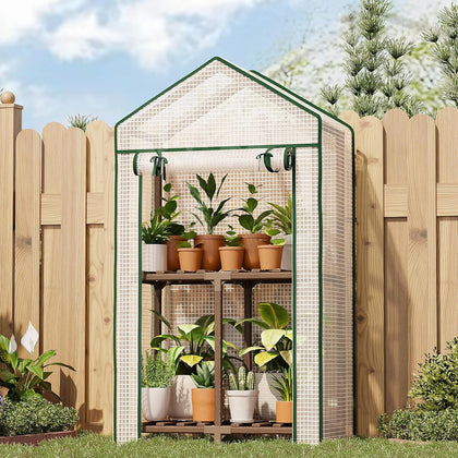 Mini Greenhouse Indoor Small Portable 2-Tier Green House for Seed Starting Plant Grow Warmer and Home Gardening Display