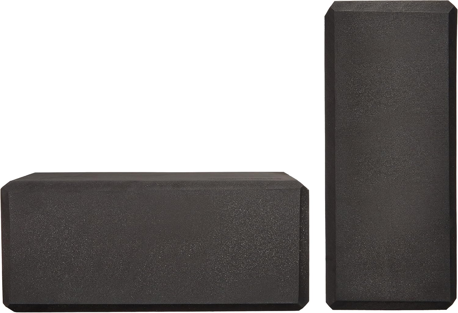 Non-Slip Yoga Blocks, Set of 2, Deepen Poses, 4" x 9" x 6", Black