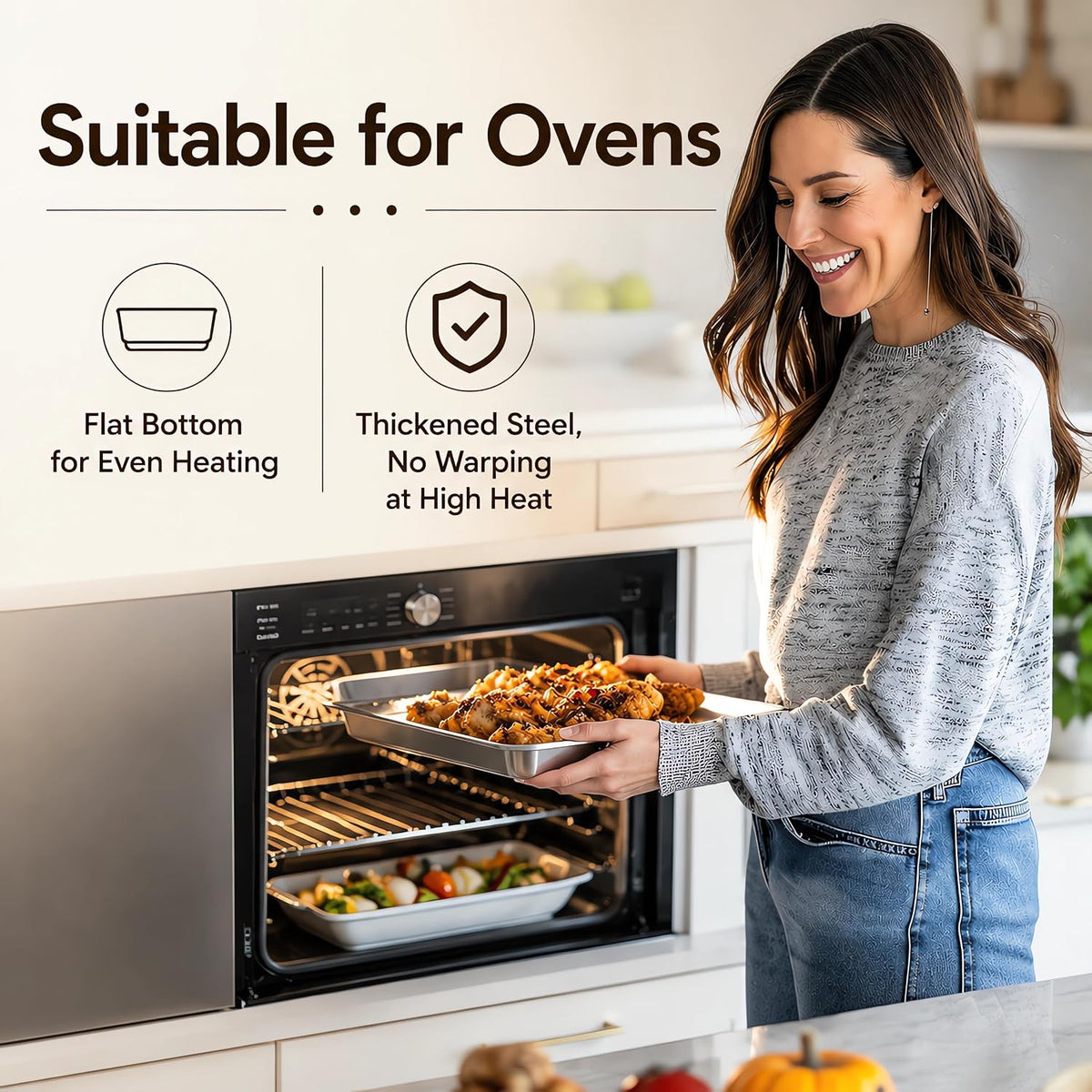 17.5" Half Sheet Baking Pan & Perforated Crisping Tray Set